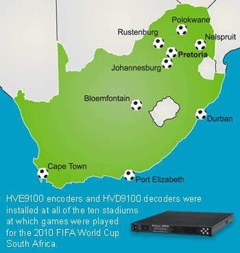 Map of stadiums in South Africa