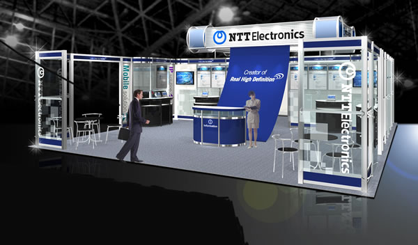 NTTエレクトロニクスのブース完成予想図。